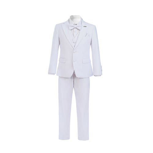 Moustache Peak Lapel Tuxedo Set In White