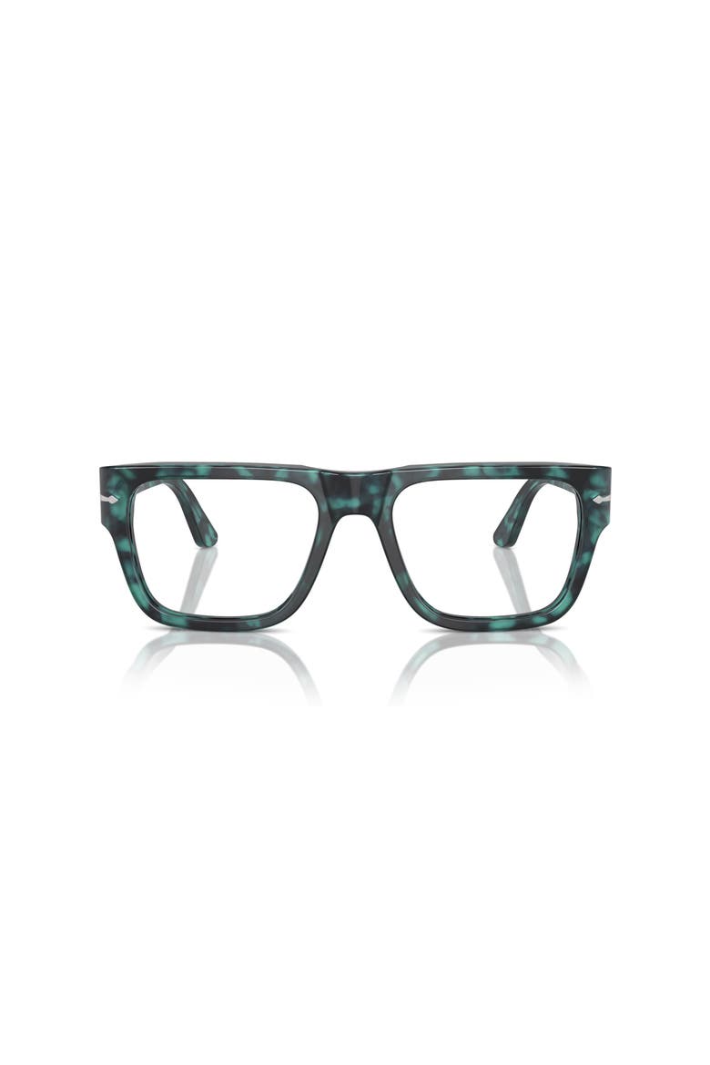 53mm Square optical glasses, Alternate, color, Green Tortoise