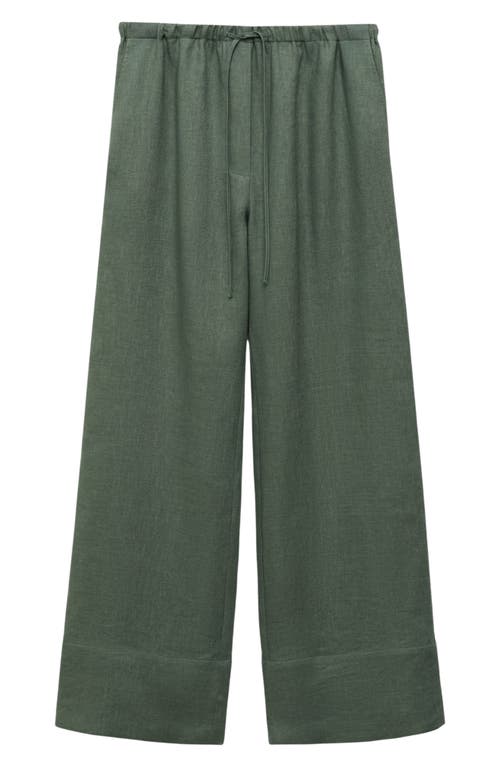 MANGO MANGO MUSGO LINEN DRAWSTRING PANTS 