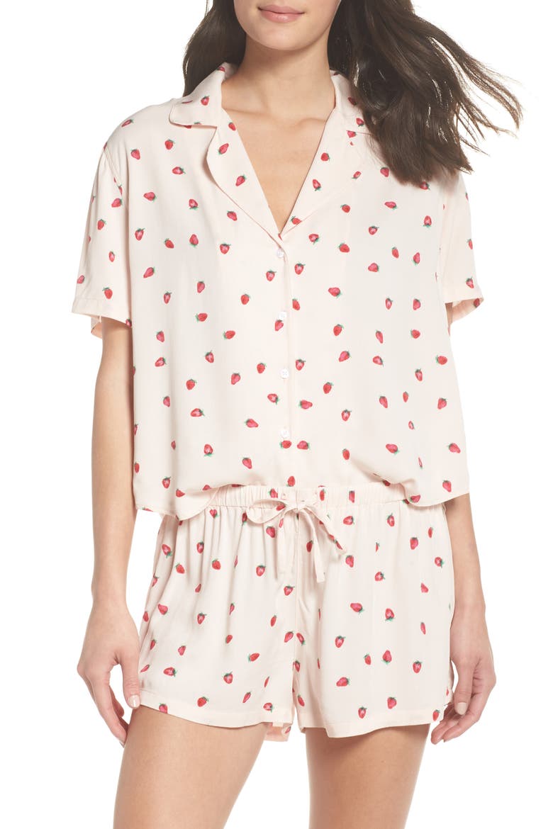 Short Pajamas, Main, color, BLUSH STRAWBERRY