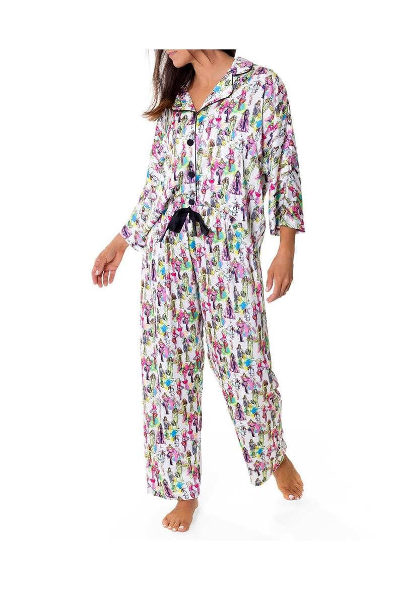Fashionista Silky 3/4 Sleeve Pants Set, Main, color, Multicolor