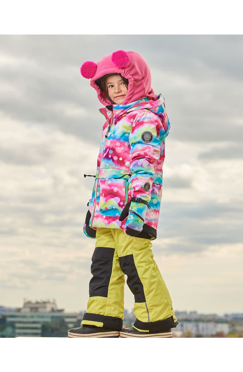 Deux par Deux Girl's Technical Mittens Printed Multicolor Bubbles, Alternate, color,