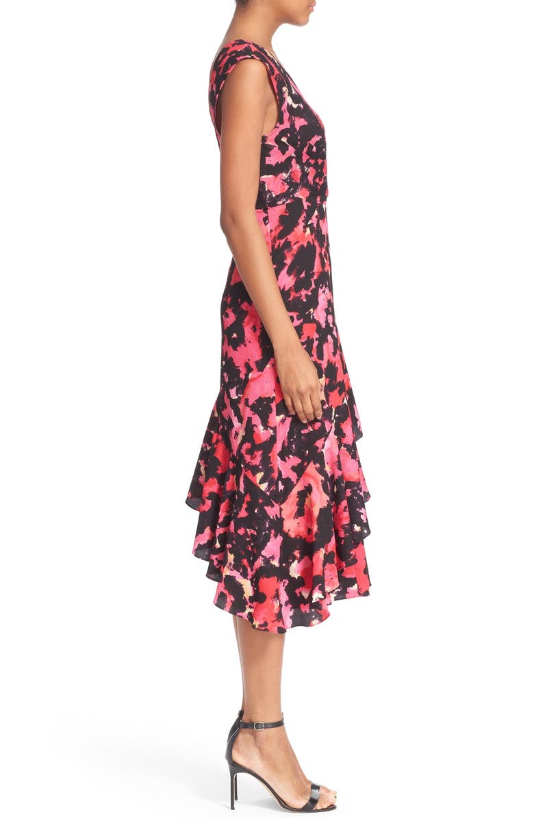 Tracy Reese Print Surplice Flounce Dress, Alternate, color, 