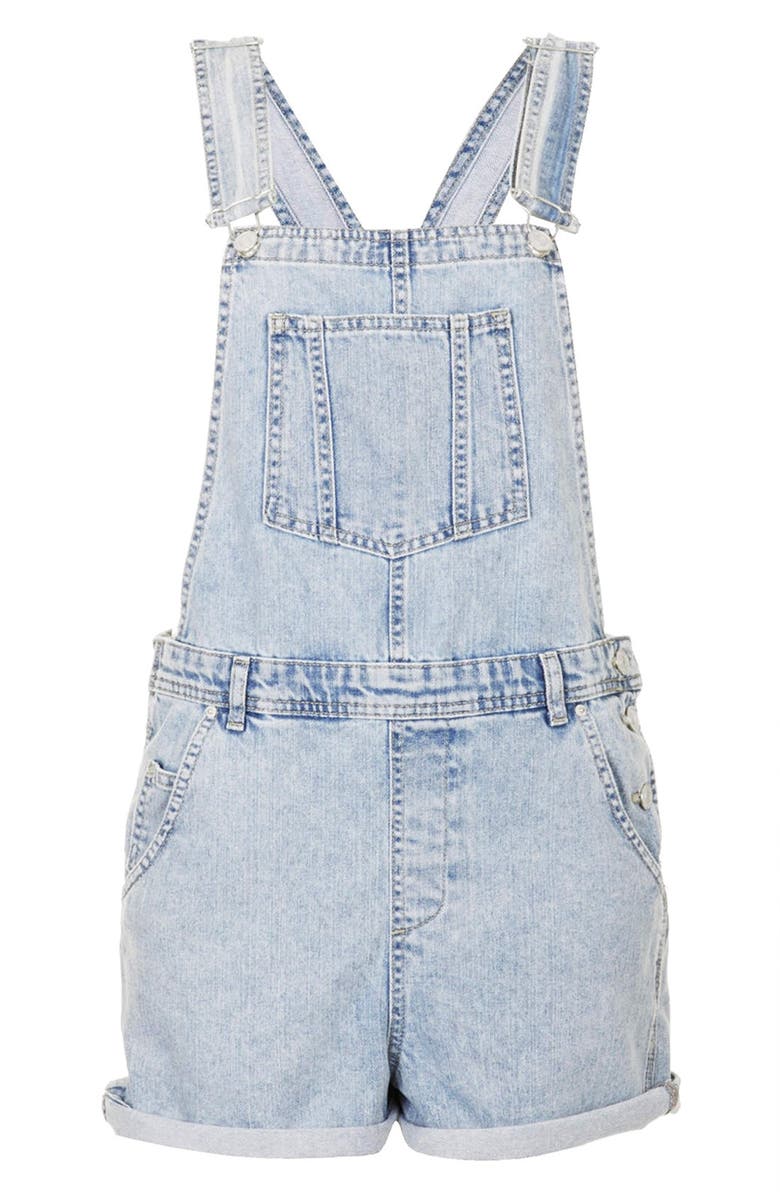 Topshop Moto Short Overalls, Alternate, color, 