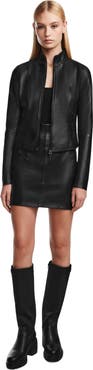 Rudsak ABIGAIL Black Leather Racer Jacket for Women