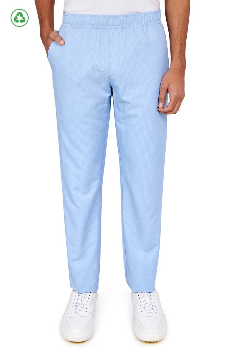 CONSTRUCT Regular Fit Diamond Print Drawstring Recycled Performance Golf Pants, Main, color, Lt Blue
