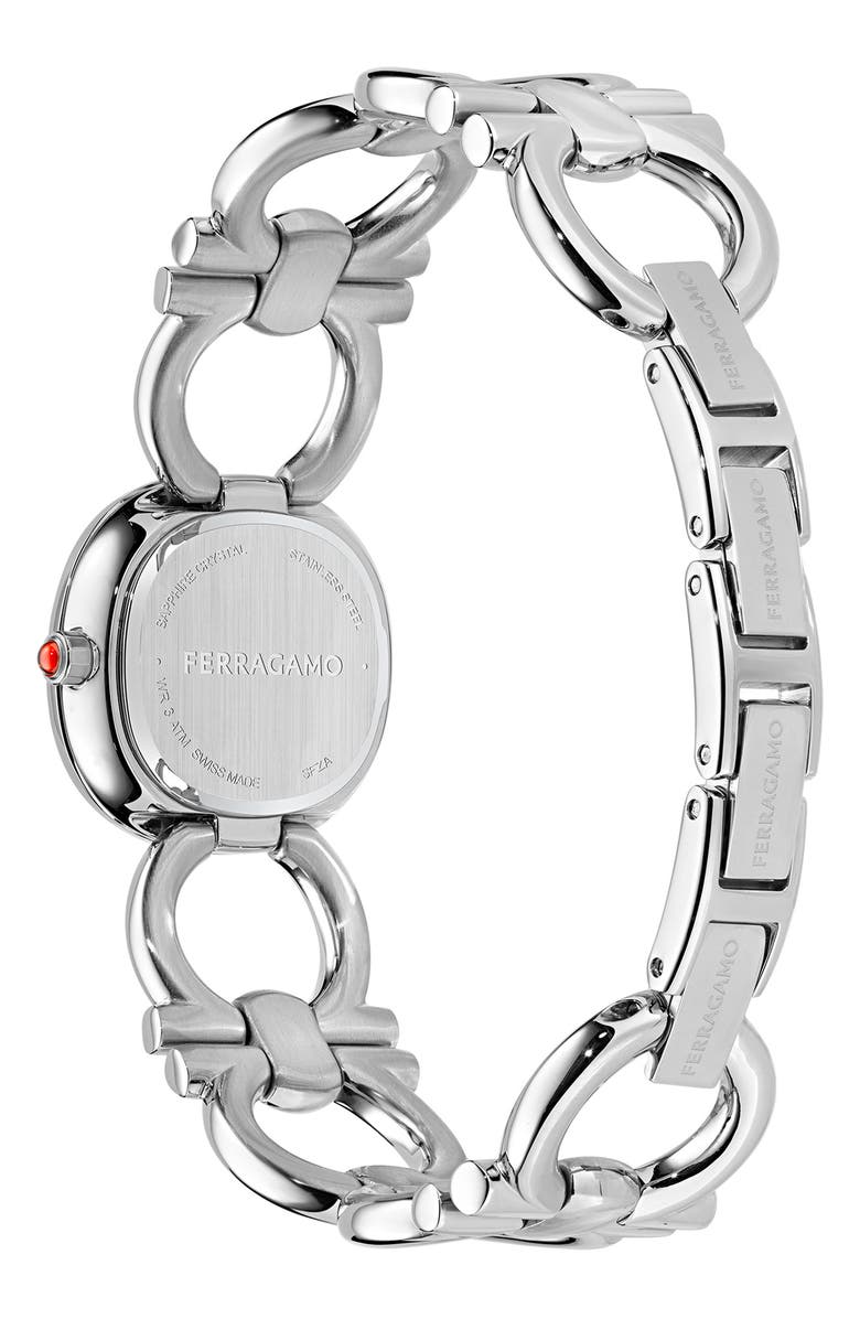 FERRAGAMO Double Gancini Bracelet Watch, 25mm, Alternate, color, Stainless Steel