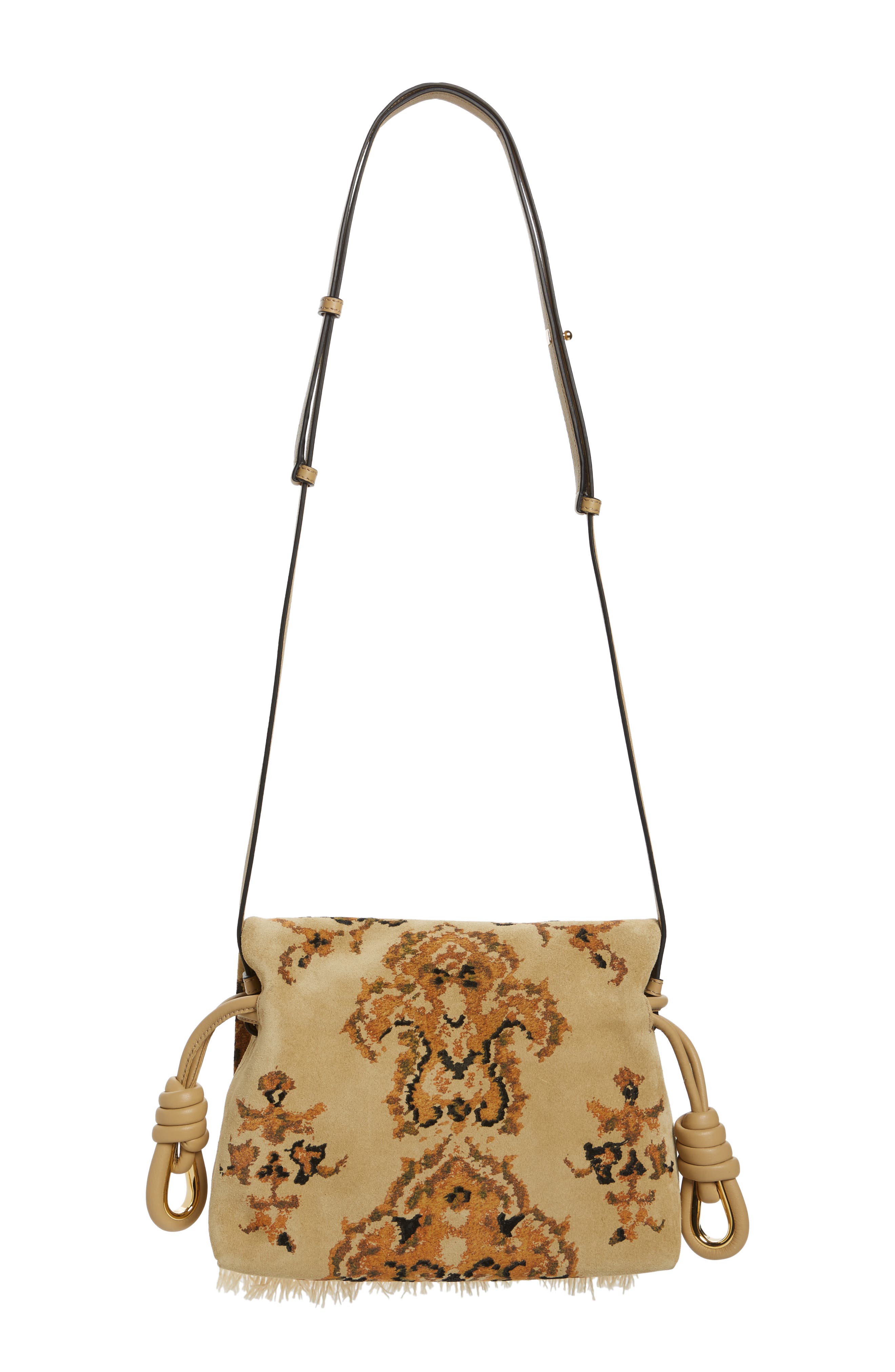 Loewe Flamenco Fringe Tapestry Calfksin Leather Bag, Alternate, color, 