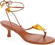 FARM Rio Shell Macrame Kitten Heel Sandal