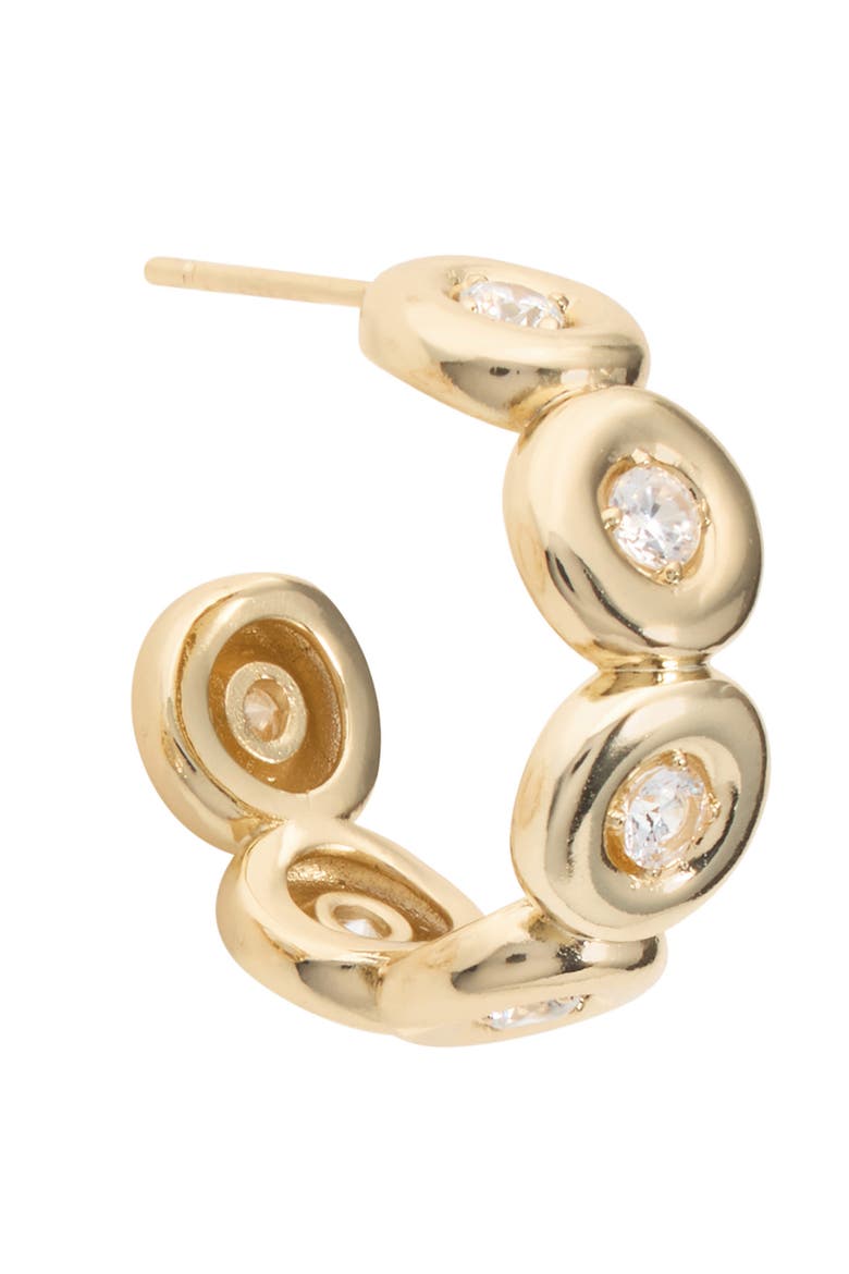 Cubic Zirconia Bubble Hoop Earrings, Alternate, color, GOLD
