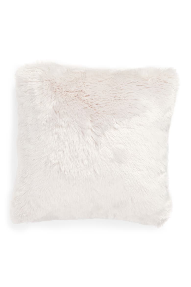 Cuddle Up Faux Fur Pillow, Alternate, color, GREY FOG