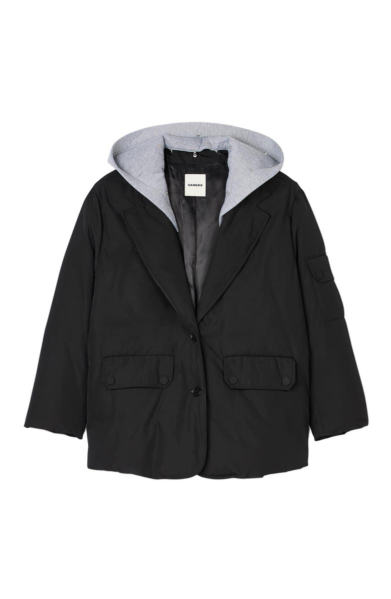 SANDRO Coat with contrasting hood, Alternate, color,