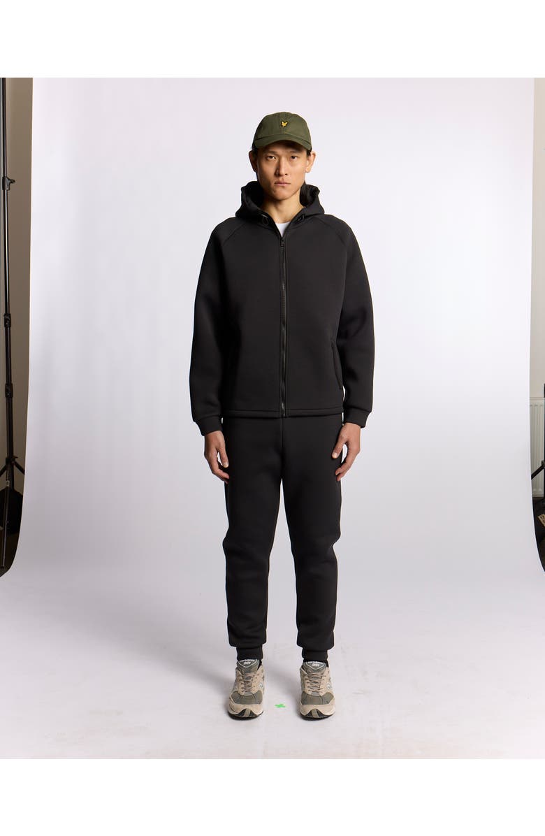 Lyle & Scott Neoprene Zip Through Hoodie, Alternate, color, Jet Black