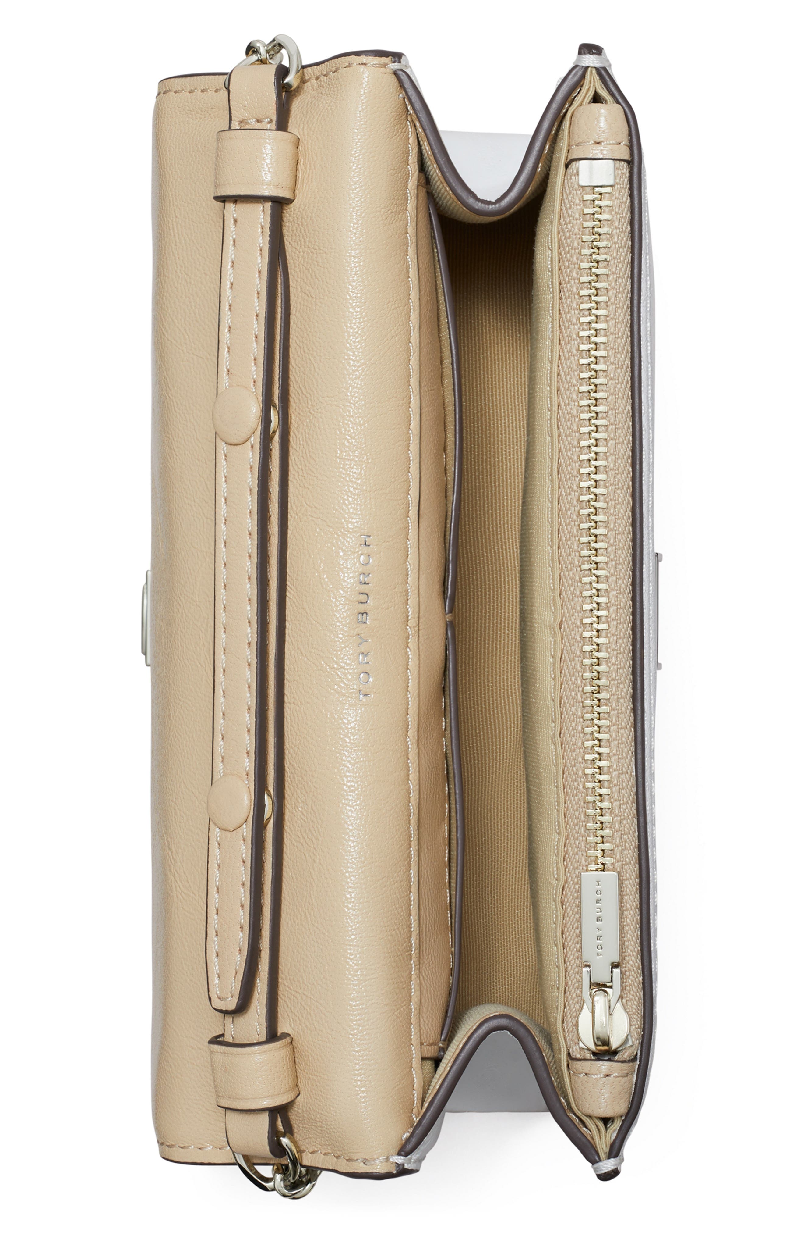 Kira Distressed Mini Top Handle Wallet on a Chain, Alternate, color, BIANCO