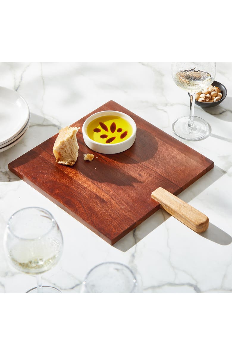 tag Verge Square Board Natural Mango Wood Everyday Serving Tray, Alternate, color, Black
