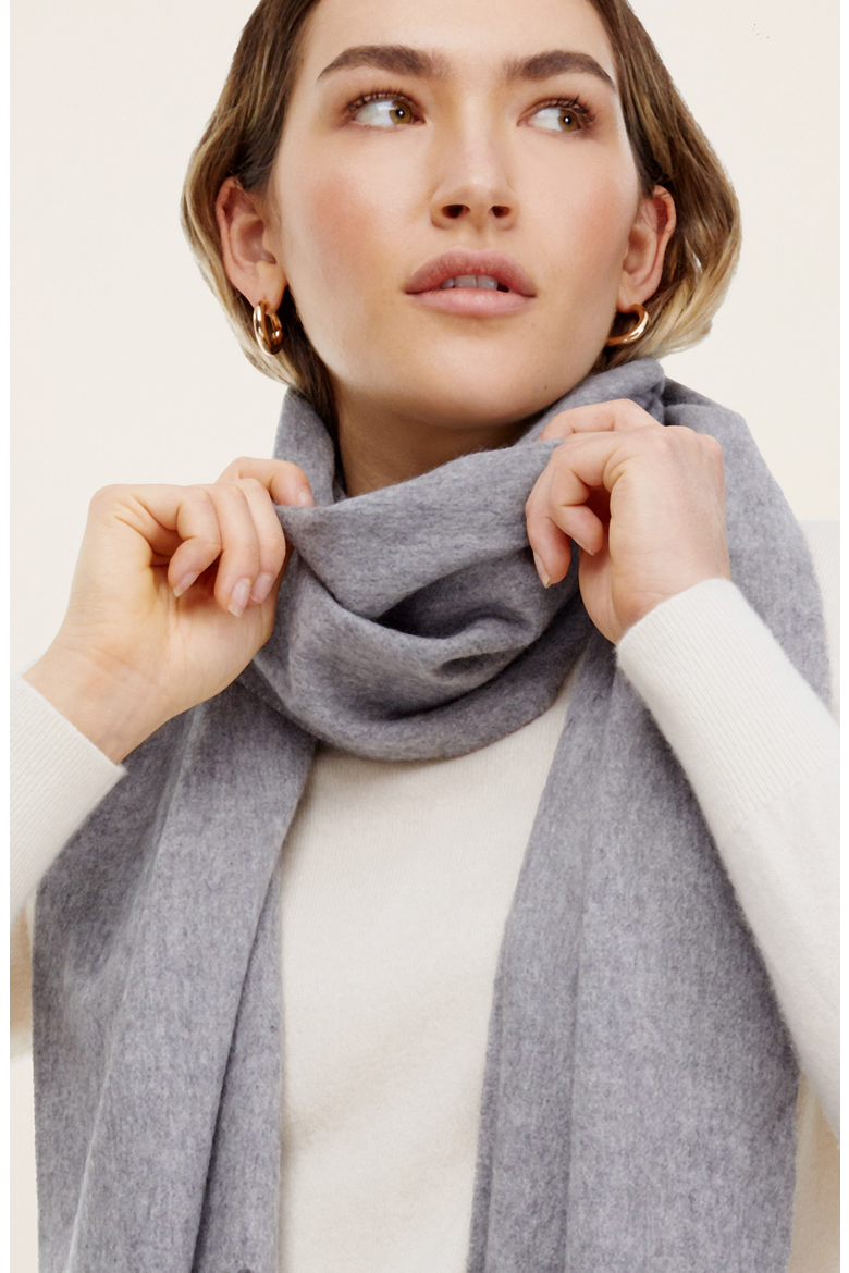 Cleo Cashmere Scarf, Main, color, Heather Grey