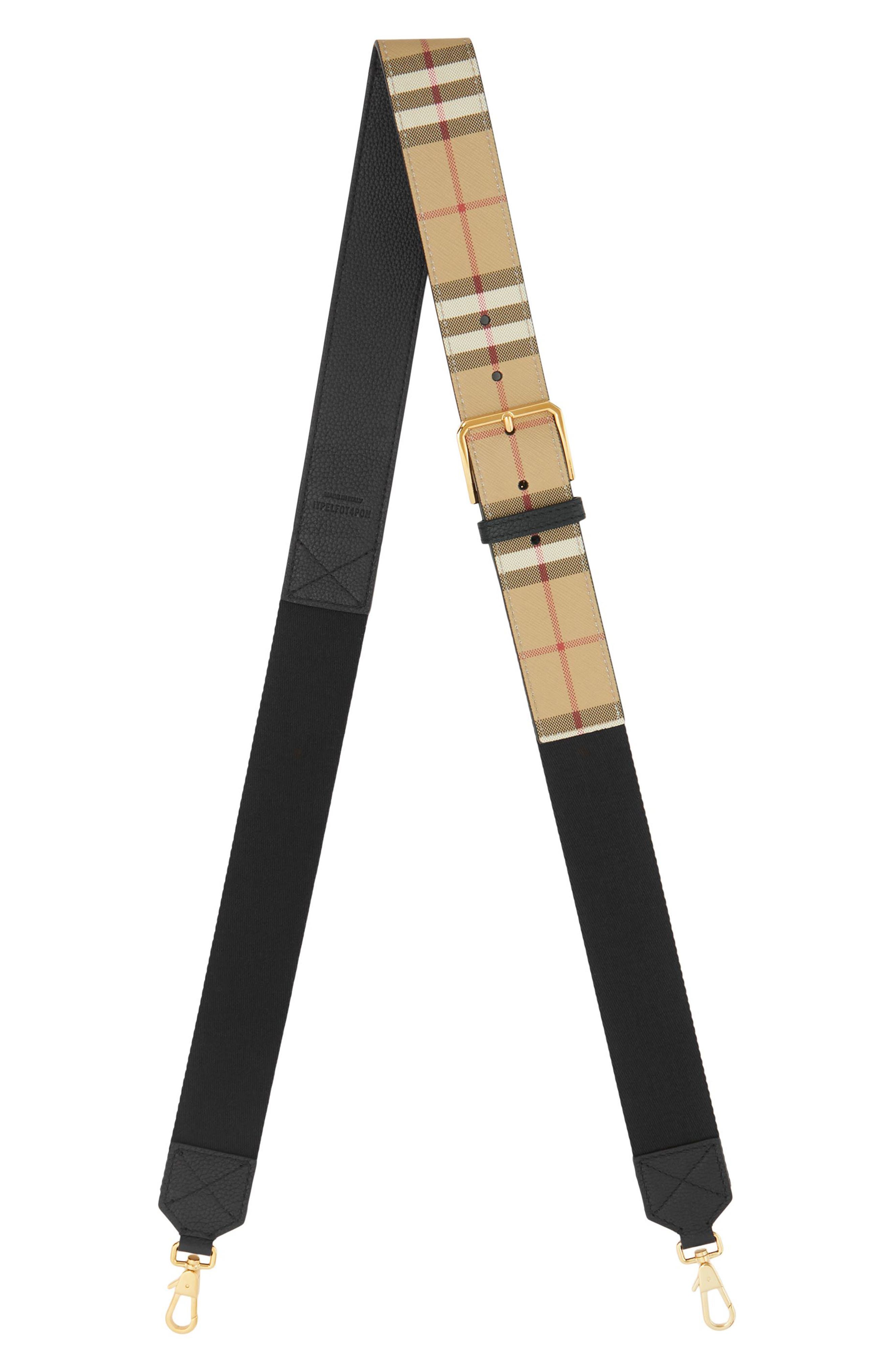 Burberry Heritage Check Bag Strap, Main, color, 