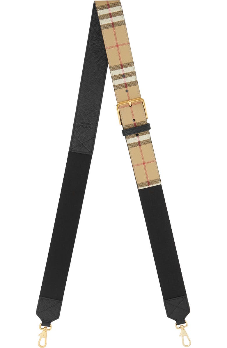 Burberry Heritage Check Bag Strap, Main, color,