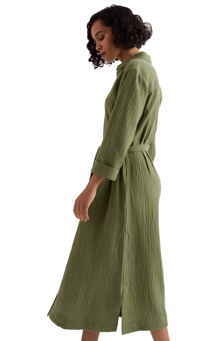Seasalt Cornwall Whitsand Cove Long Sleeve Organic Cotton Gauze Shirtdress, Alternate, color, Cypress