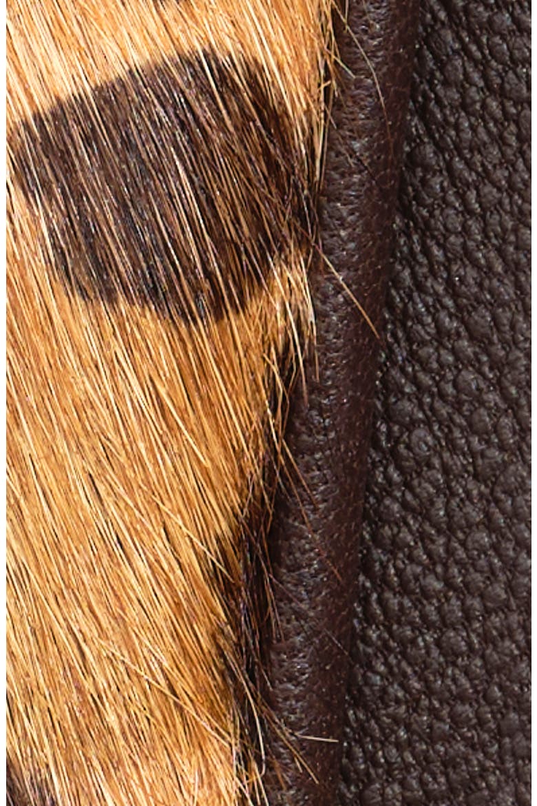 Ocelot Hair Calf & Leather Gloves, Alternate, color, LEOPARD/ DK BROWN