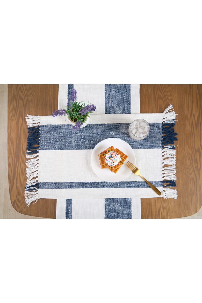 Morgan Striped Table Runners Collection, Alternate, color, Navy