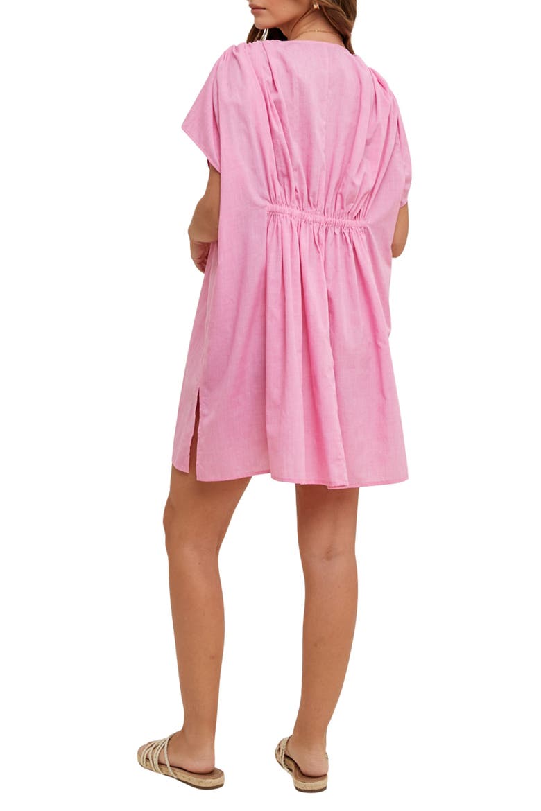 Ruched Cover-Up Dress, Alternate, color, HIBISCUS