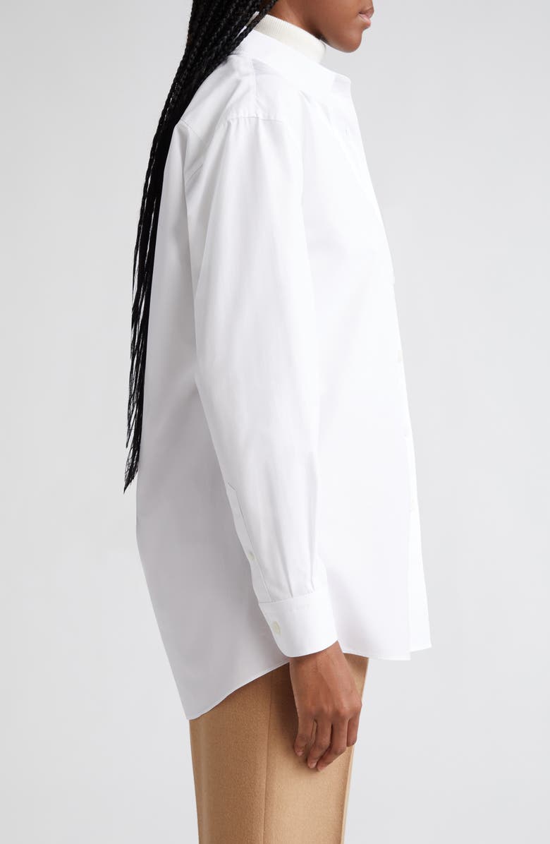 Lafayette 148 New York Oversize Organic Cotton Poplin Boyfriend Shirt, Alternate, color, White