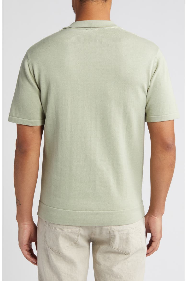Silas Stripe Cotton Knit Camp Shirt, Alternate, color, SAGE IRIDESCENT MULTI