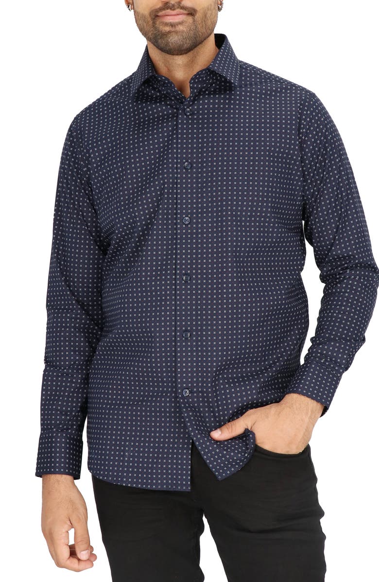 Scotch & Soda Dot Print Modern Fit Dress Shirt, Alternate, color, 