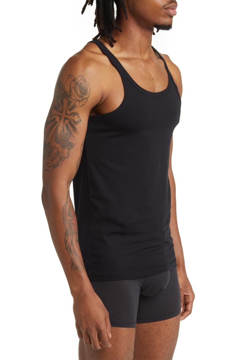 3-Pack Cotton Tank Tops, Alternate, color, BLACK