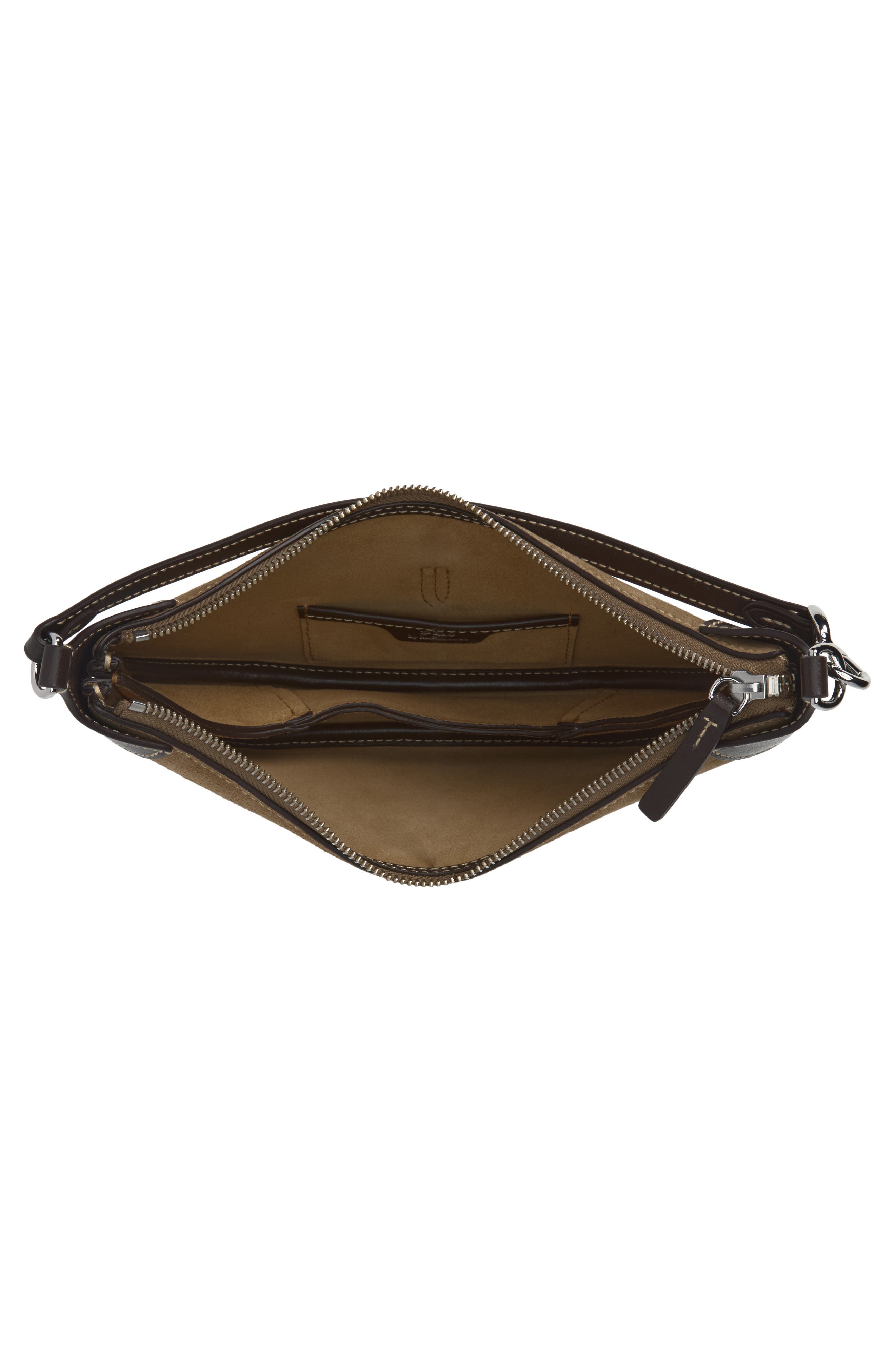 Polo ID Mini Suede & Leather Shoulder Bag, Alternate, color, CINNAMON/ CUOIO