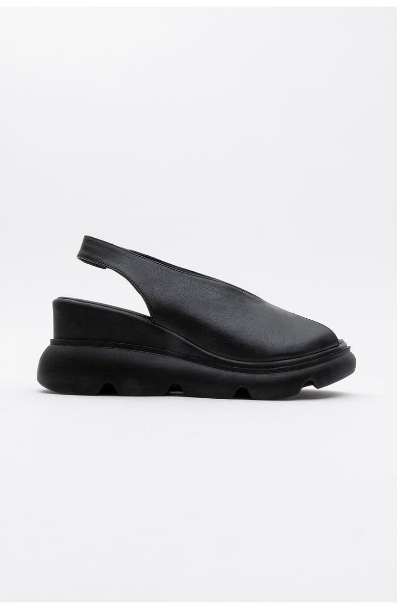 Forever & Always Shoes Sam Leather Platform Sandal, Alternate, color, Black Leather