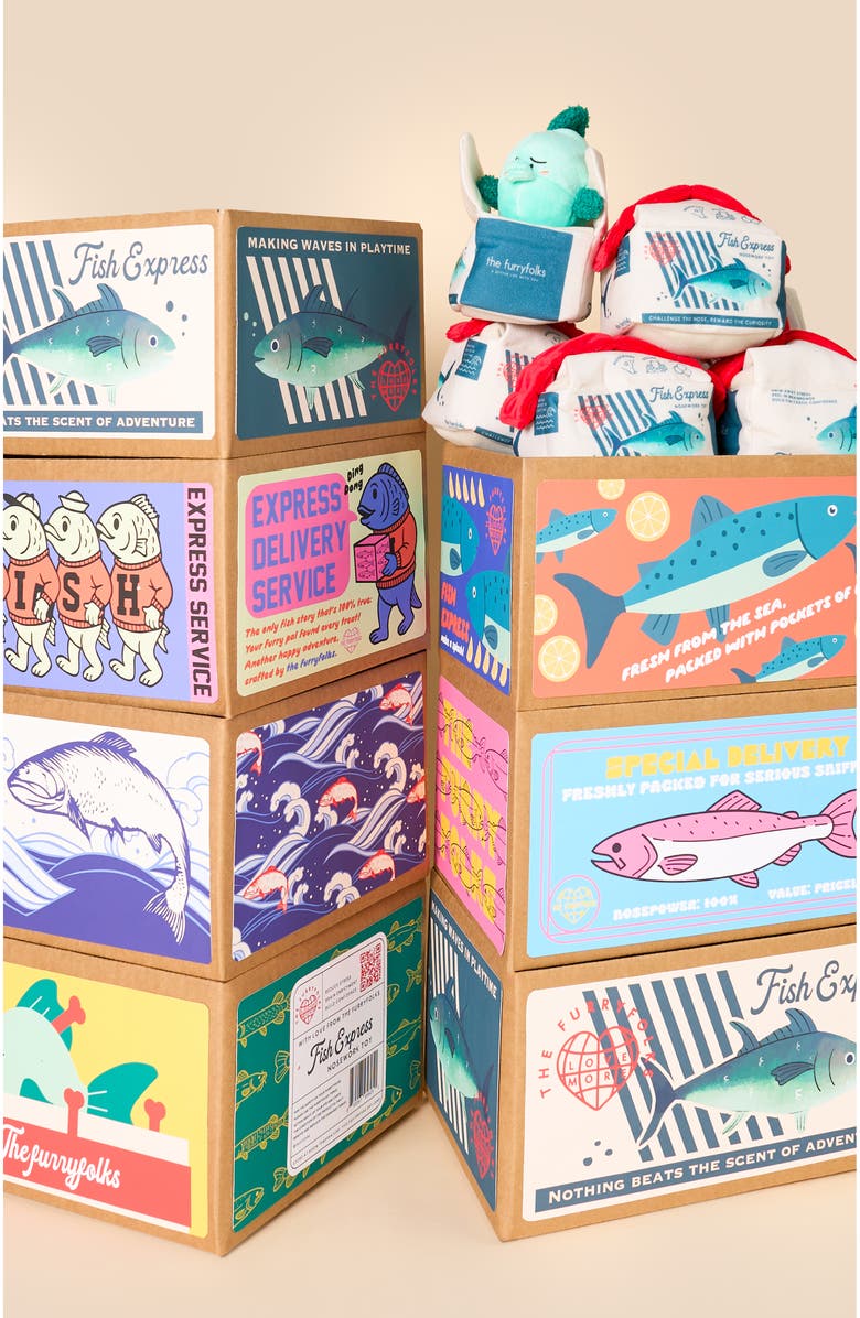 the furryfolks Fish Express Nosework Toy, Alternate, color, Green