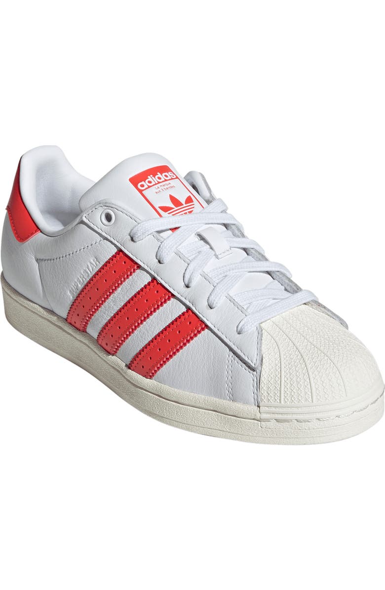 adidas Superstar Sneaker, Main, color, White/ Cloud White/ Bright Red