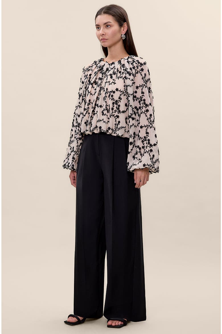 Marisol Bubble Top, Alternate, color, Antique White/Black