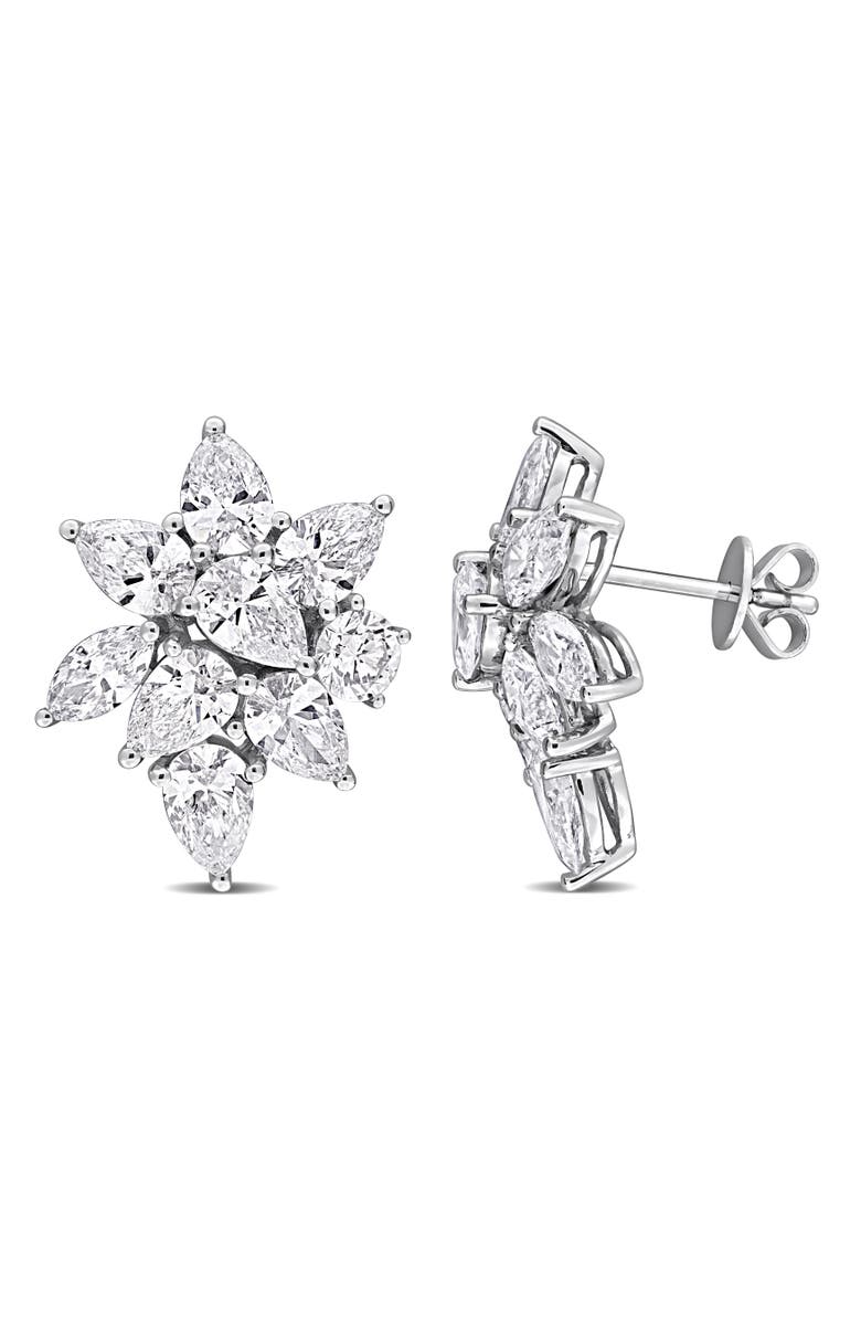 Julianna B. Lab-Grown Diamond Cluster Drop Earrings 18k, Main, color,