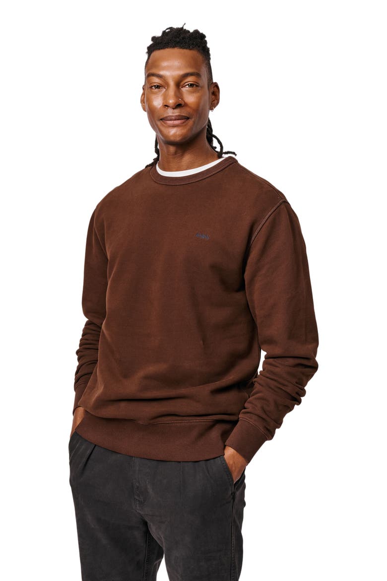 Vestry Crew Neck Sweatshirt, Main, color, Chocolate