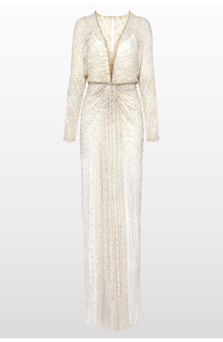 Jenny Packham Nina Dress, Main, color, Vanilla