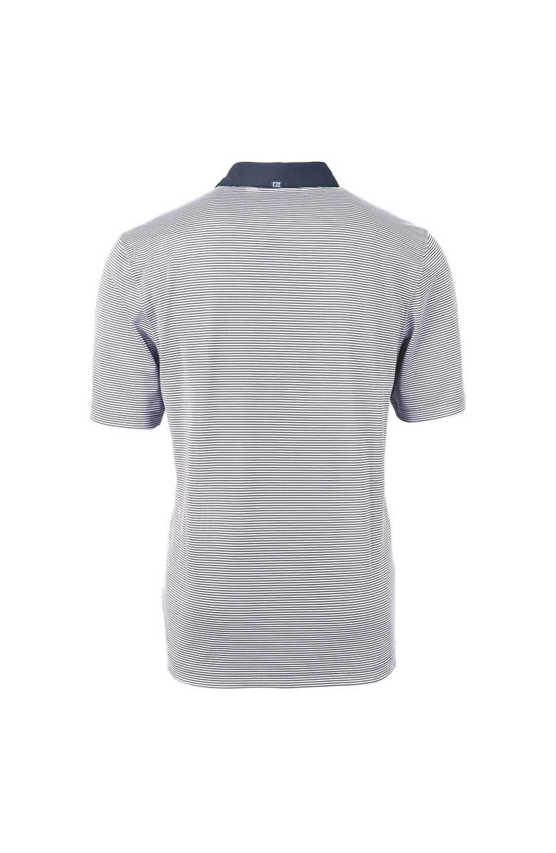 Cutter & Buck Men's Cutter & Buck Navy/White Delaware State Hornets Big & Tall Virtue Eco Pique Micro Stripe Recycled Polo, Alternate, color,