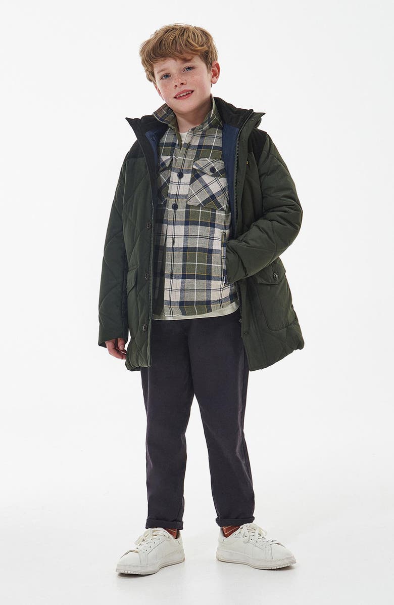 Barbour Kids' Elmwood Quilted Hooded Jacket, Alternate, color, 