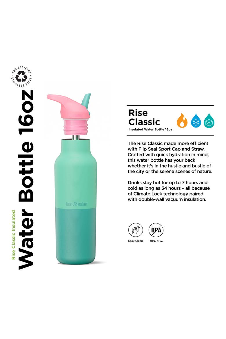 16oz Rise Classic Insulated Water Bottle with Flip Seal Sport Cap and Straw, Alternate, color, Bay Kaleidoscope