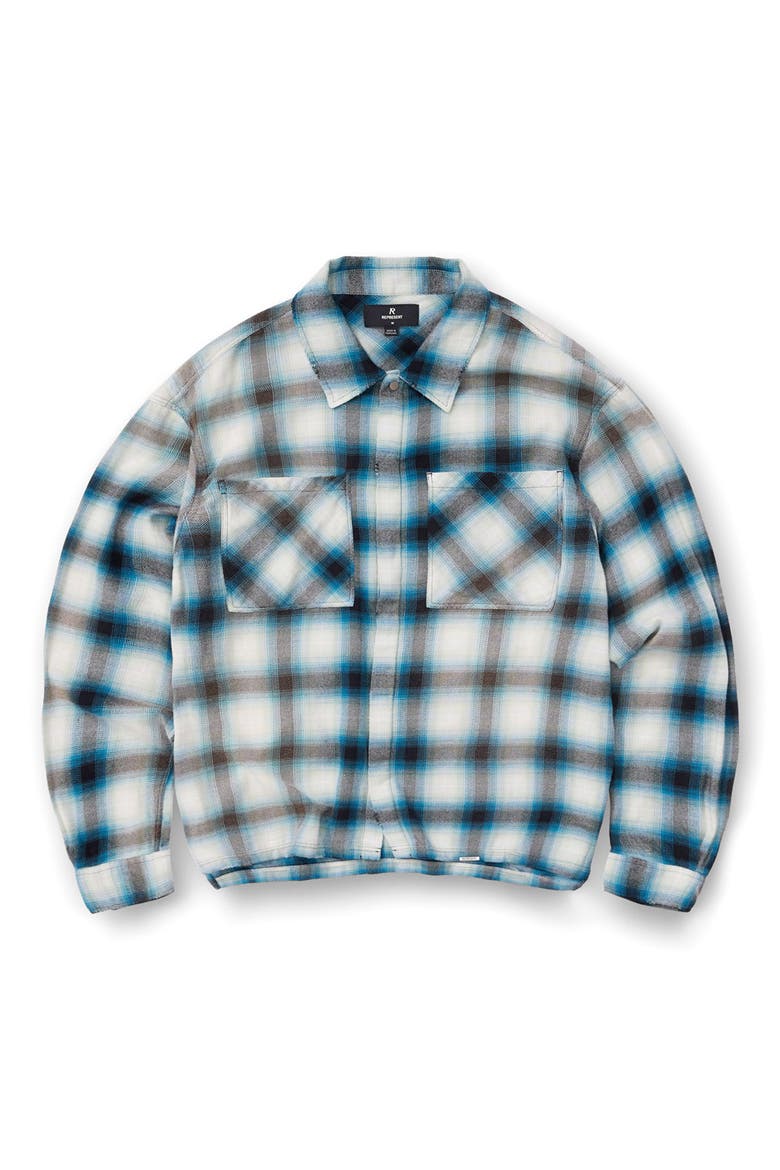 Sun Bleached Cotton Flannel Button-Up Shirt, Alternate, color, CLOUD