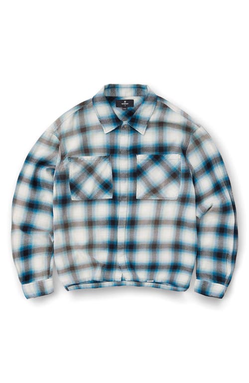 Represent Sun Bleached Cotton Flannel Button-up Shirt In Gray