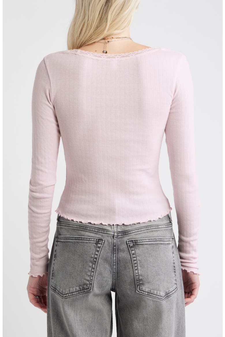 Pointelle Long Sleeve T-Shirt, Alternate, color, PINK PRIMROSE