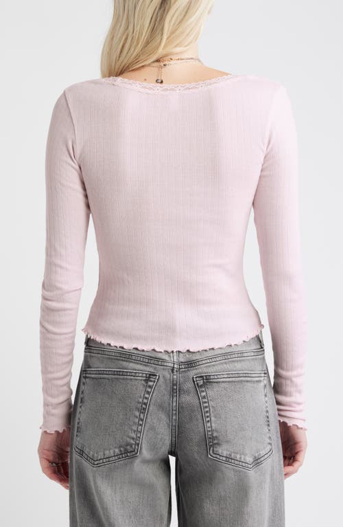 Bp. Pointelle Long Sleeve T-shirt In Pink