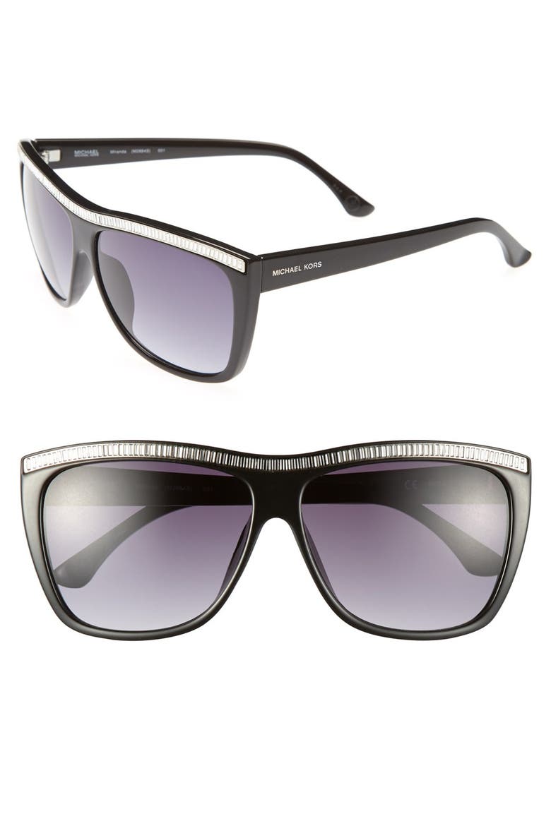 'Miranda' 59mm Sunglasses, Main, color, BLACK