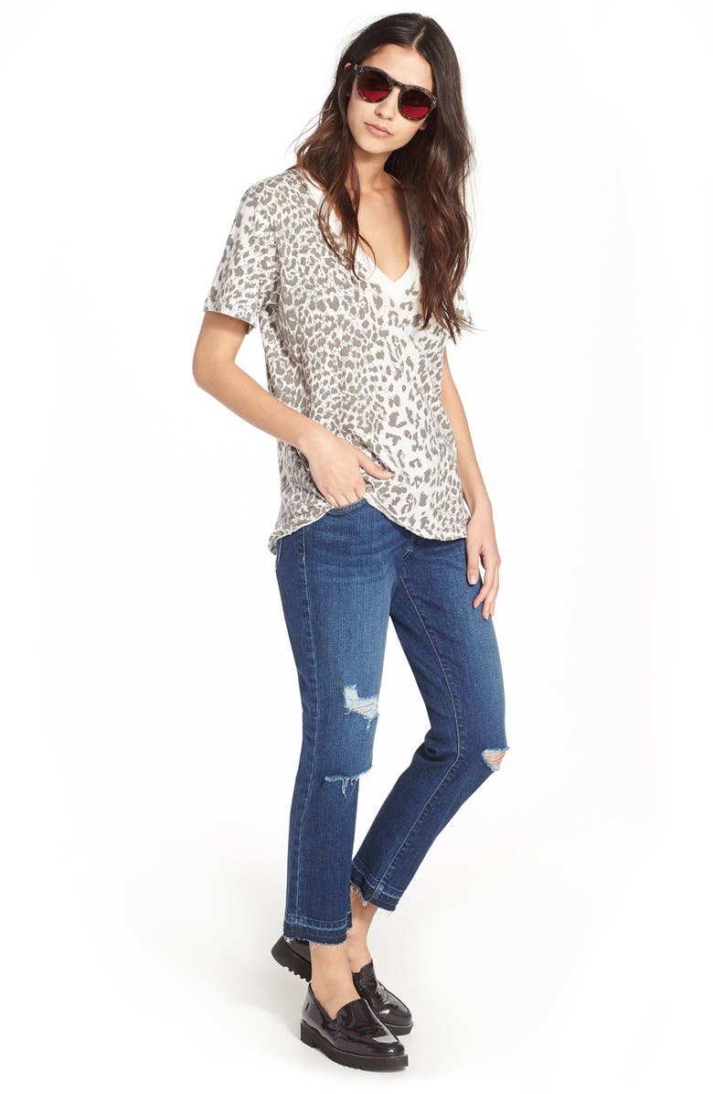 Current/Elliott Cheetah Print Cotton Tee, Alternate, color, 