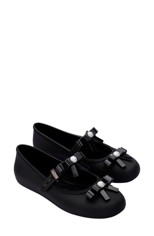 Melissa Soft Ballerina Bow Mary Jane Flat In Black