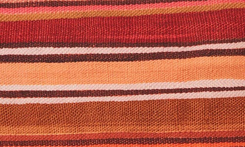 Roselli Trading Company Coral Stripe Throw Pillow In Coral Multi
