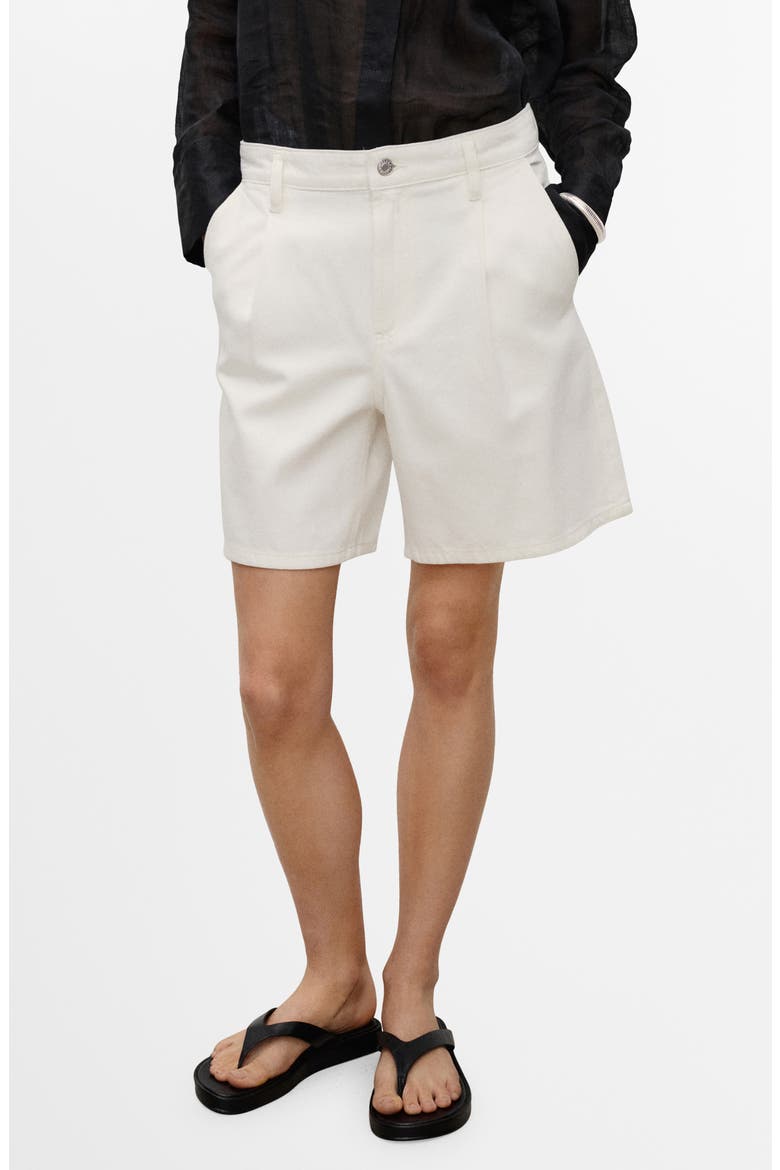 Dart Bermuda Denim Shorts, Main, color, OFF WHITE